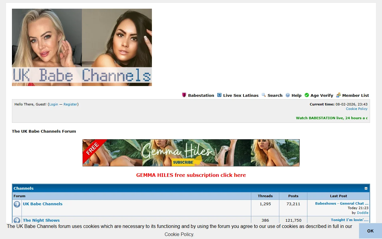 Screenshot: Babeshows Screenshot of Babeshows