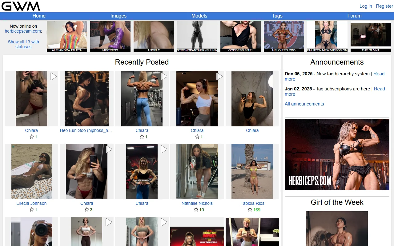 Screenshot: Girlswithmuscle Screenshot of Girlswithmuscle