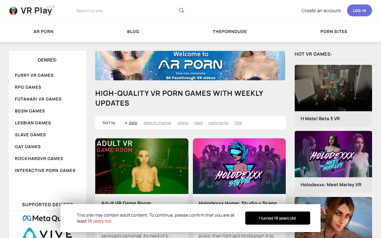 Screenshot of Vrplay